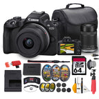 Mirrorless Camera Bundle with 18-45mm & 55-210mm Lenses, 4K Video & 64GB Card