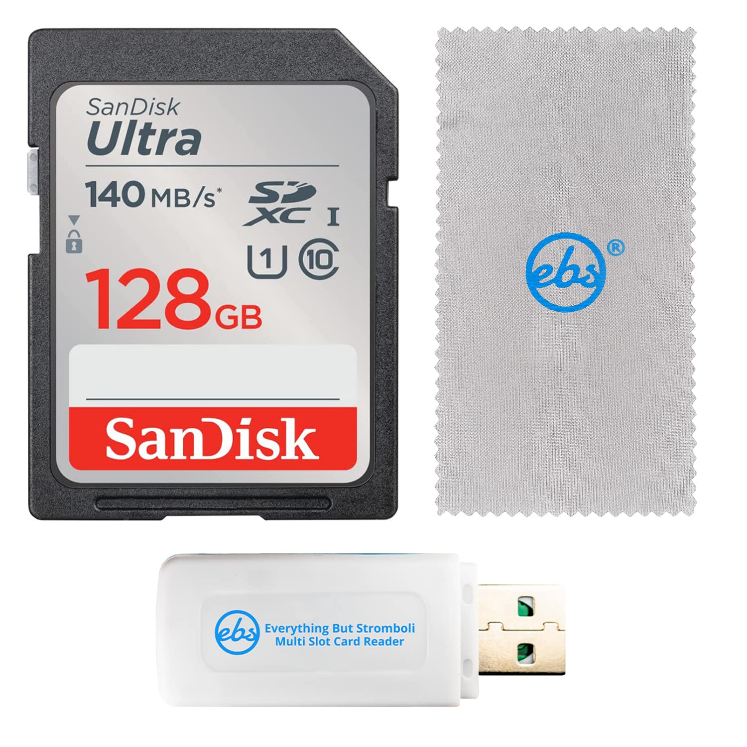 128GB SDXC Memory Card Bundle with Multi-Slot Card Reader